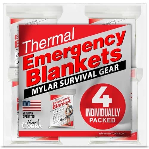 Mylar Emergency Thermal Blankets (4-Pack)
